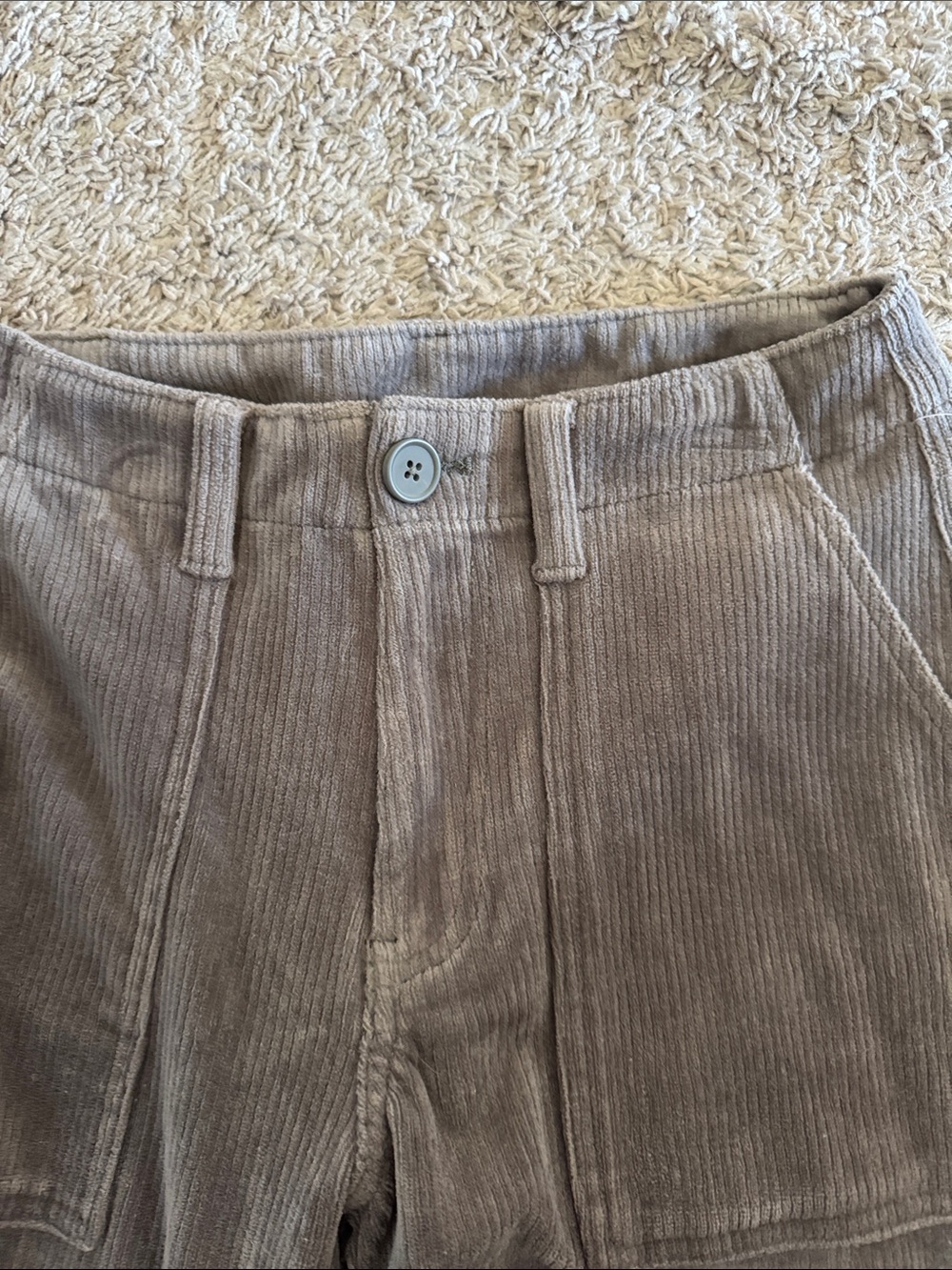NWT Arizona Jean Company Charcoal Wide-Leg Corduroy Cargo Pants / E7 - Picture 3 of 6